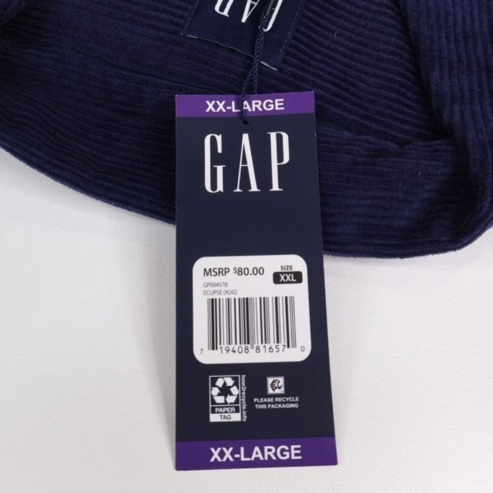 Gap Shirt Mens XXL Eclipse Blue Corduroy Button Up Long Sleeve New - Picture 6 of 7